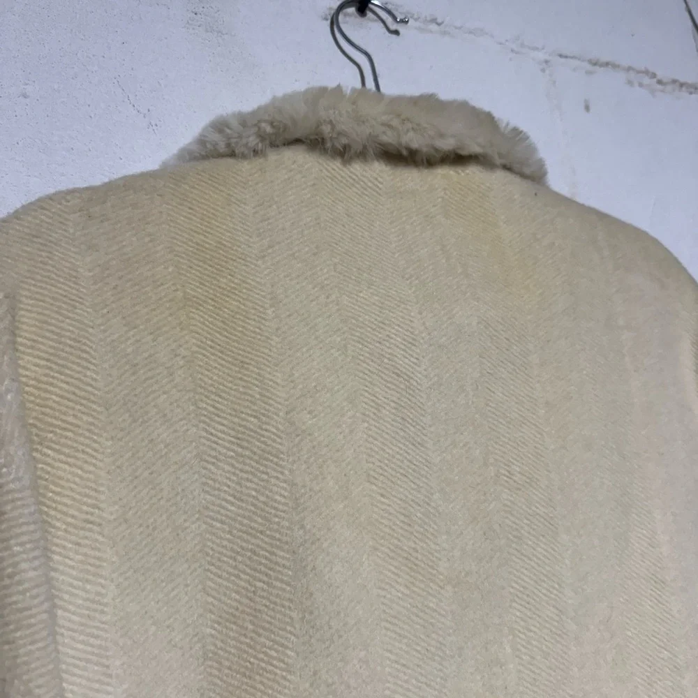 ZIM Vtg Alpaca‎ Wool Blend Rabbit Fur Winter Coat Size Large Old Money Classic